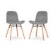 Nena-Fé eetkamerstoel velvet grijs - houten onderstel - set van 2