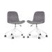 Nout-Fé bureaustoel velvet grijs - wit onderstel - set van 2