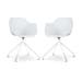 Nola-Puk draaibare eetkamerstoel wit - wit onderstel - set van 2
