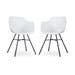Noa-Puk eetkamerstoel wit - zwart onderstel - set van 2