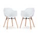 Nena-Puk eetkamerstoel wit - houten onderstel - set van 2