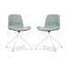 Nola-Fé draaibare eetkamerstoel zacht groen - wit onderstel - set van 2
