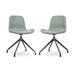 Nola-Fé draaibare eetkamerstoel zacht groen - zwart onderstel - set van 2