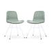 Noa-Fé eetkamerstoel zacht groen - wit onderstel - set van 2
