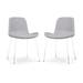 Nora-Fé eetkamerstoel lichtgrijs - wit onderstel - set van 2