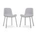 Nora-Fé eetkamerstoel lichtgrijs - zwart onderstel - set van 2
