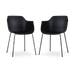 Nora-Puk eetkamerstoel zwart - zwart onderstel - set van 2
