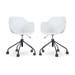 Nout-Puk bureaustoel wit - zwart onderstel - set van 2