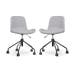 Nout-Fé bureaustoel lichtgrijs - zwart onderstel - set van 2