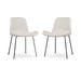 Nora-Fé eetkamerstoel beige - zwart onderstel - set van 2