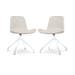 Nola-Fé draaibare eetkamerstoel beige - wit onderstel - set van 2