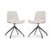 Nola-Fé draaibare eetkamerstoel beige - zwart onderstel - set van 2