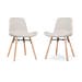 Nena-Fé eetkamerstoel beige - houten onderstel - set van 2