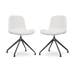 Nola-Fé draaibare eetkamerstoel teddy gebroken wit - zwart onderstel - set van 2
