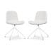 Nola-Fé draaibare eetkamerstoel teddy gebroken wit - wit onderstel - set van 2