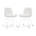 Noa-Fé eetkamerstoel teddy gebroken wit - wit onderstel - set van 2