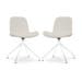 Nola-Fé draaibare eetkamerstoel rib crème - wit onderstel - set van 2