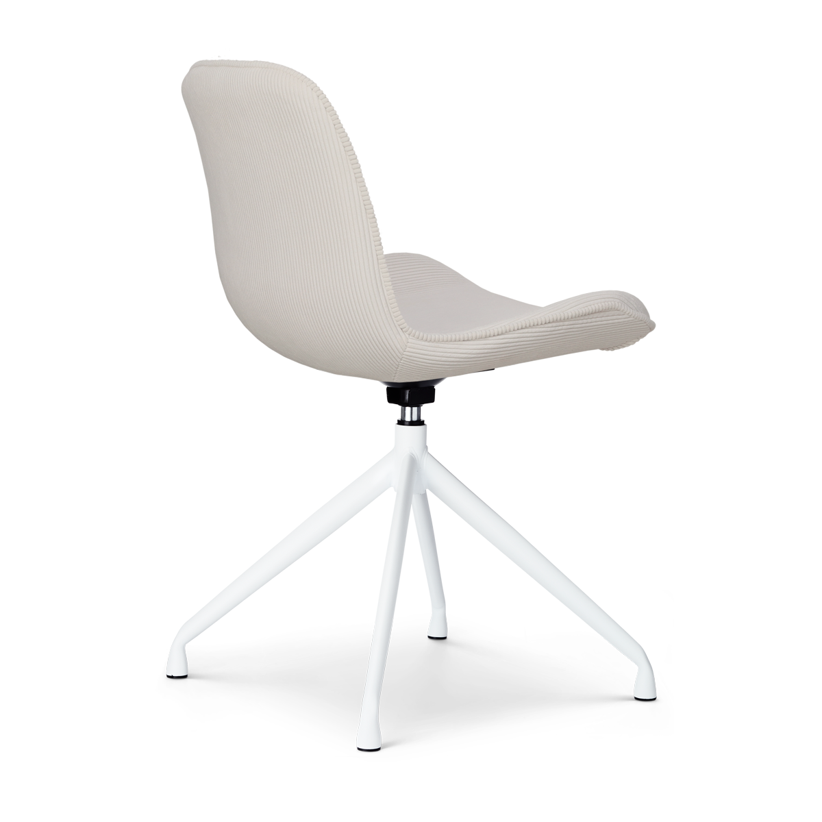 stijlvolle draaibare eetkamerstoel rib gebroken wit - wit onderstel - set van 2 - Nola-Fé 