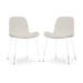 Nora-Fé eetkamerstoel rib crème - wit onderstel - set van 2