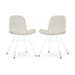 Noa-Fé eetkamerstoel rib crème - wit onderstel - set van 2