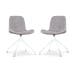 Nola-Fé draaibare eetkamerstoel rib warm grijs - wit onderstel - set van 2