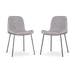 Nora-Fé eetkamerstoel rib warm grijs - zwart onderstel - set van 2