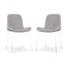 Nora-Fé eetkamerstoel rib warm grijs - wit onderstel - set van 2
