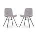 Noa-Fé eetkamerstoel rib warm grijs - zwart onderstel - set van 2