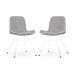 Noa-Fé eetkamerstoel rib warm grijs - wit onderstel - set van 2