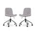 Nout-Fé bureaustoel rib warm grijs - zwart onderstel - set van 2