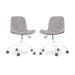 Nout-Fé bureaustoel rib warm grijs - wit onderstel - set van 2