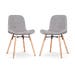 Nena-Fé eetkamerstoel rib warm grijs - houten onderstel - set van 2