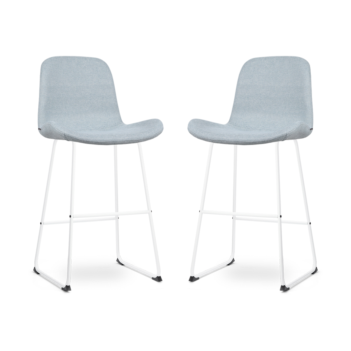 Nino-Fé barkruk lichtblauw - wit onderstel - 75 cm - set van 2