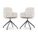 Nola-Mia draaibare eetkamerstoel beige - zwart onderstel - set van 2
