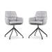 Nola-Mia draaibare eetkamerstoel grijs - zwart onderstel - set van 2