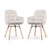 Nena-Mia eetkamerstoel beige - houten onderstel - set van 2