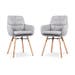 Nena-Mia eetkamerstoel grijs - houten onderstel - set van 2
