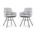 Noa-Mia eetkamerstoel grijs - zwart onderstel - set van 2