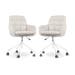 Nout-Mia bureaustoel beige - wit onderstel - set van 2