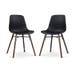 Nena-Pip eetkamerstoel zwart - walnoot houten onderstel - set van 2
