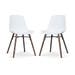 Nena-Pip eetkamerstoel wit - walnoot houten onderstel - set van 2