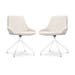 Nola-Isa draaibare eetkamerstoel bouclé beige - wit onderstel - set van 2