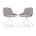Nola-Isa draaibare eetkamerstoel bouclé taupe - wit onderstel - set van 2