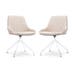 Nola-Isa draaibare eetkamerstoel beige - wit onderstel - set van 2