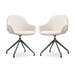 Nola-Mae draaibare eetkamerstoel bouclé beige - zwart onderstel - set van 2