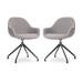 Nola-Mae draaibare eetkamerstoel bouclé taupe - zwart onderstel - set van 2