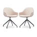 Nola-Mae draaibare eetkamerstoel beige - zwart onderstel - set van 2