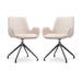 Nola-Eef draaibare eetkamerstoel beige - zwart onderstel - set van 2