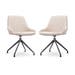 Nola-Isa draaibare eetkamerstoel beige - zwart onderstel - set van 2