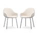 Nora-Mae eetkamerstoel bouclé beige - zwart onderstel - set van 2